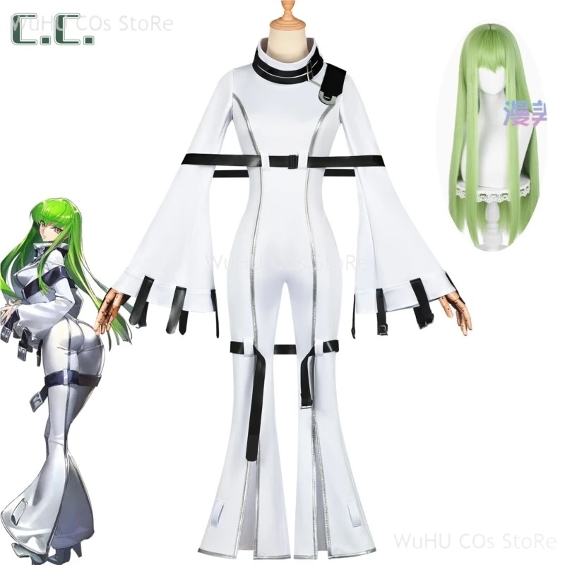 Anime kód hangyaku no lelouch cosplay kostýmy cc cosplay kostým parochňa parochňa biele prielivová jazda kombinéza žien Halloween cos cos