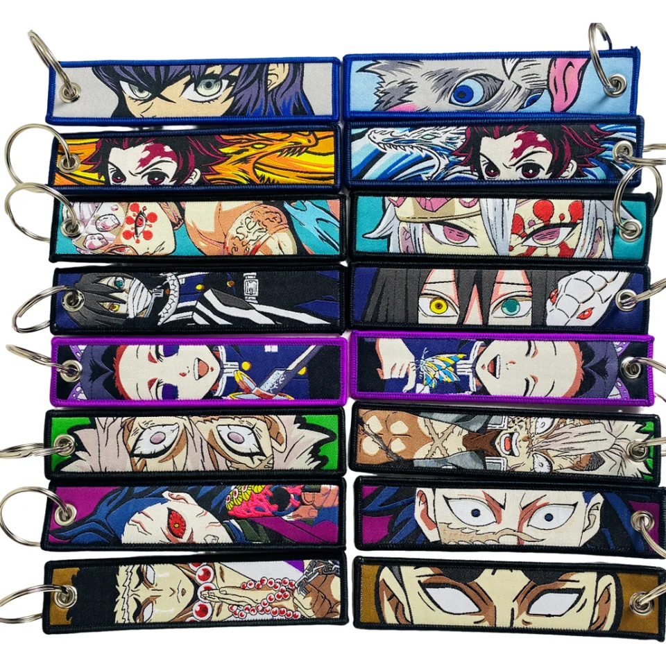 Anime kľúčové reťazce s roztomilým prúdovým manga výšivky módne batoh pre kľúče pre šperky príslušenstva kľúča kľúča držiteľ držiak darček anime fanúšikov