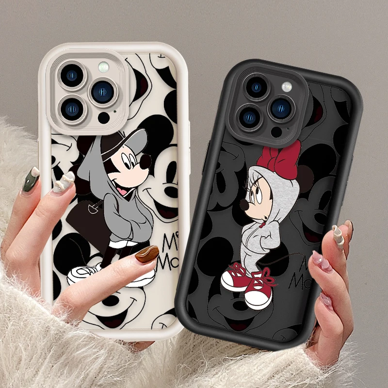 Anime Mickey Minnie Mouse Puzdet pre puzdro pre Samsung S25 S24 S23 S22 S21 S20 Poznámka 20 Fe Plus Ultra 5G Soft Silikone TPU Cover TPU
