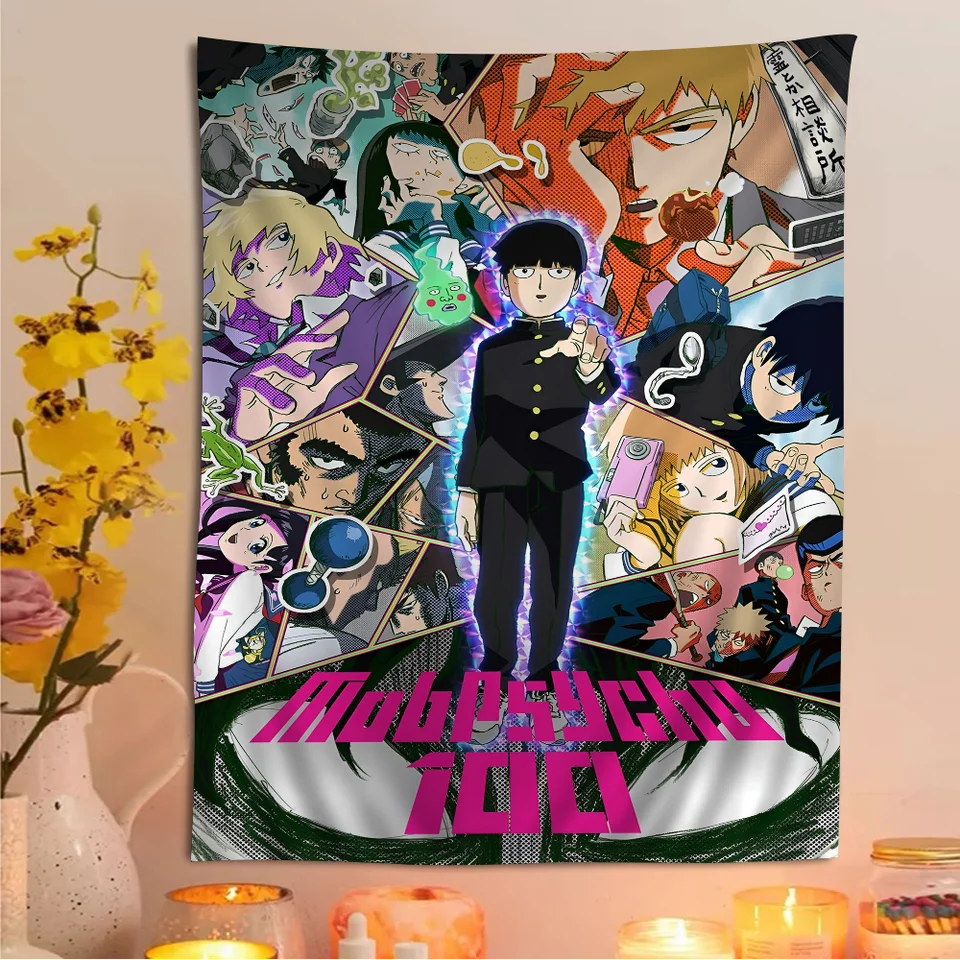Anime Mob Psycho 100 Závesť Český tapiséria Bohemian steny tapisérie mandala lacné hippie stena zavesenie