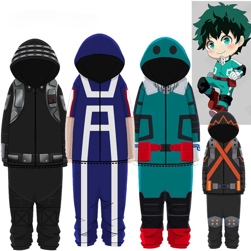 Anime moja hrdinská akademickú obec cosplay kostým Deku Bakugou Katsuki Todoroki Shoto Bodysuit Unisex Homewear Halloween Suit For Boys Girl