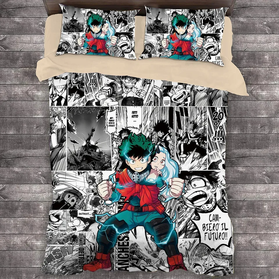 Anime My Hero Academia 3D posteľná súprava Pohodlná prikrývka Single Double Queen Twin v plnej veľkosti, anime darčeky pre tínedžerov