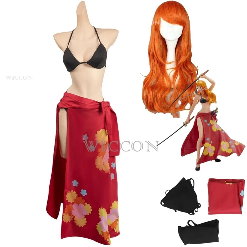 Anime Nami Cosplay kostým Santōryū parochňa letné bikinis sukňové trubice topy dospelé ženy sexy kawaii karnevalová párty obleky