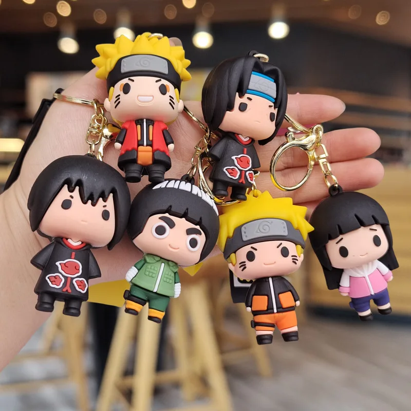 Anime Naruto Cartoon Keychain Toy Hray Haruno Sakura Hatake Kakashi Gaara Uzumaki PVC Pendant Keychain Roztomilý darček k narodeninám