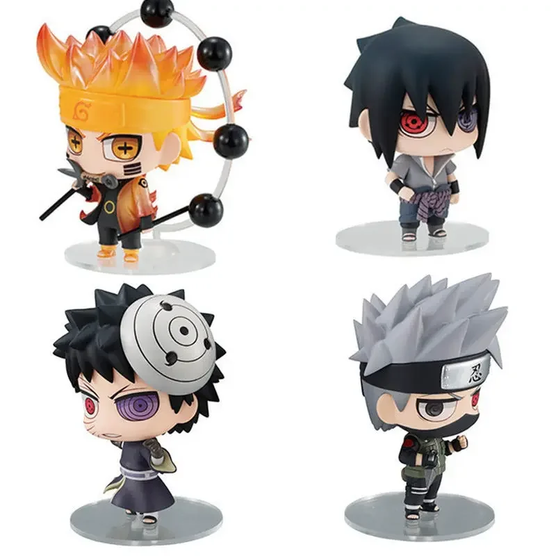 Anime Naruto postava Kakashi Sasuke Q Verzia Model hračky Anime figutop stolové auto dekorácie ozdoby dary