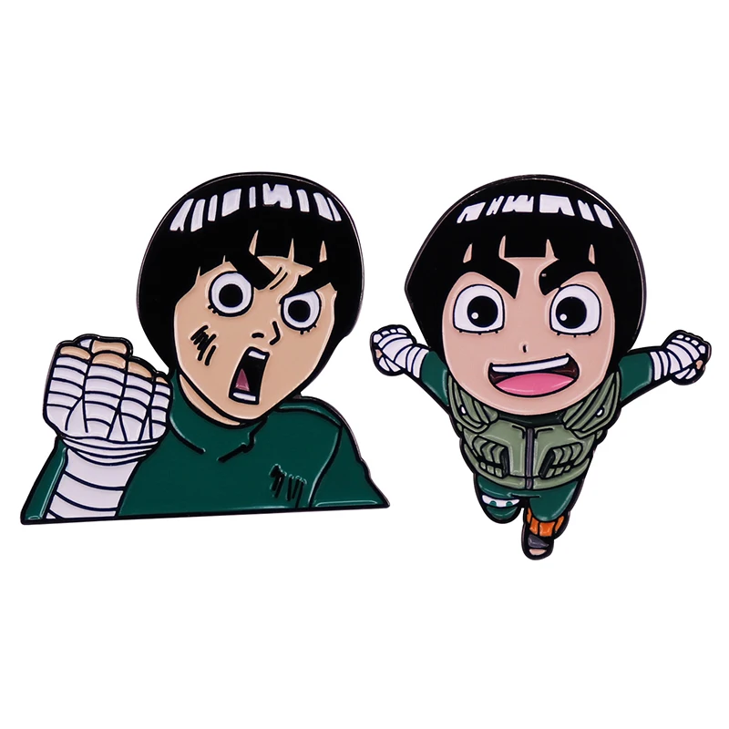 Anime Naruto Rock Lee Pin Pin Smalt Pin klopy Pins odznaky klobúky odevy batohové dekorácie šperky doplnky fanúšikovia darček