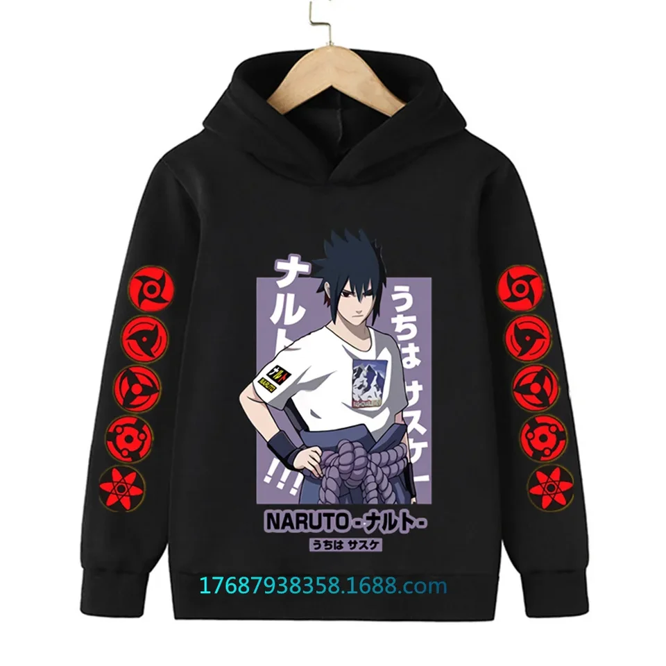 Anime ninja mikina Kids Sasuke oblečenie chlapcov pre dievčatá Dievčatá oblečenie s kapucňou Príležitostné svetre Spring Jeseň kapucňa s kapucňou