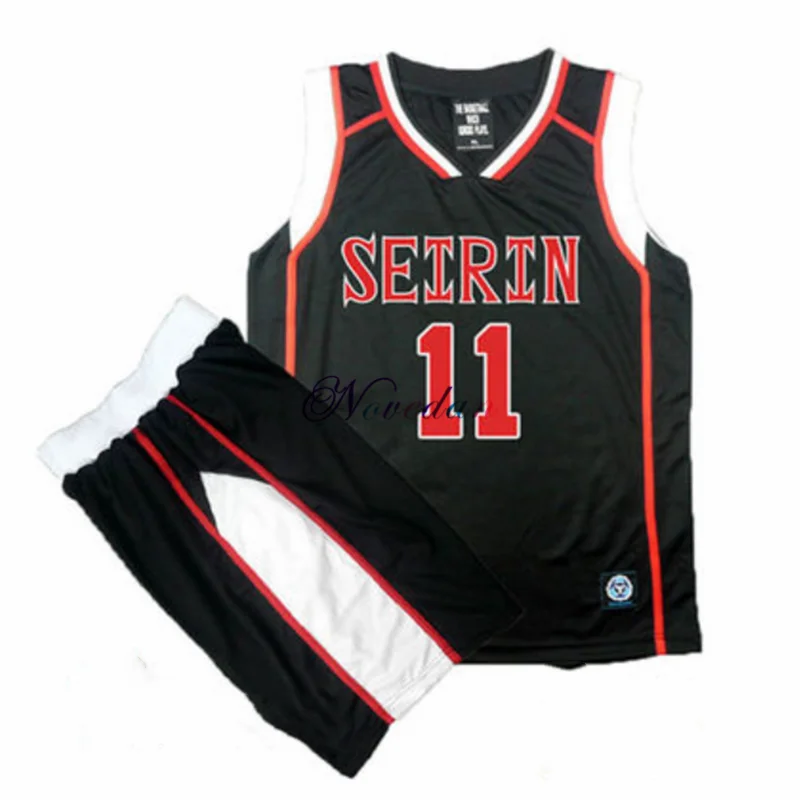 Anime No Basuke Basket Cosplay Seirin School Basketbal Uniform Men Jersey Čierne športové oblečenie Tričko Trič