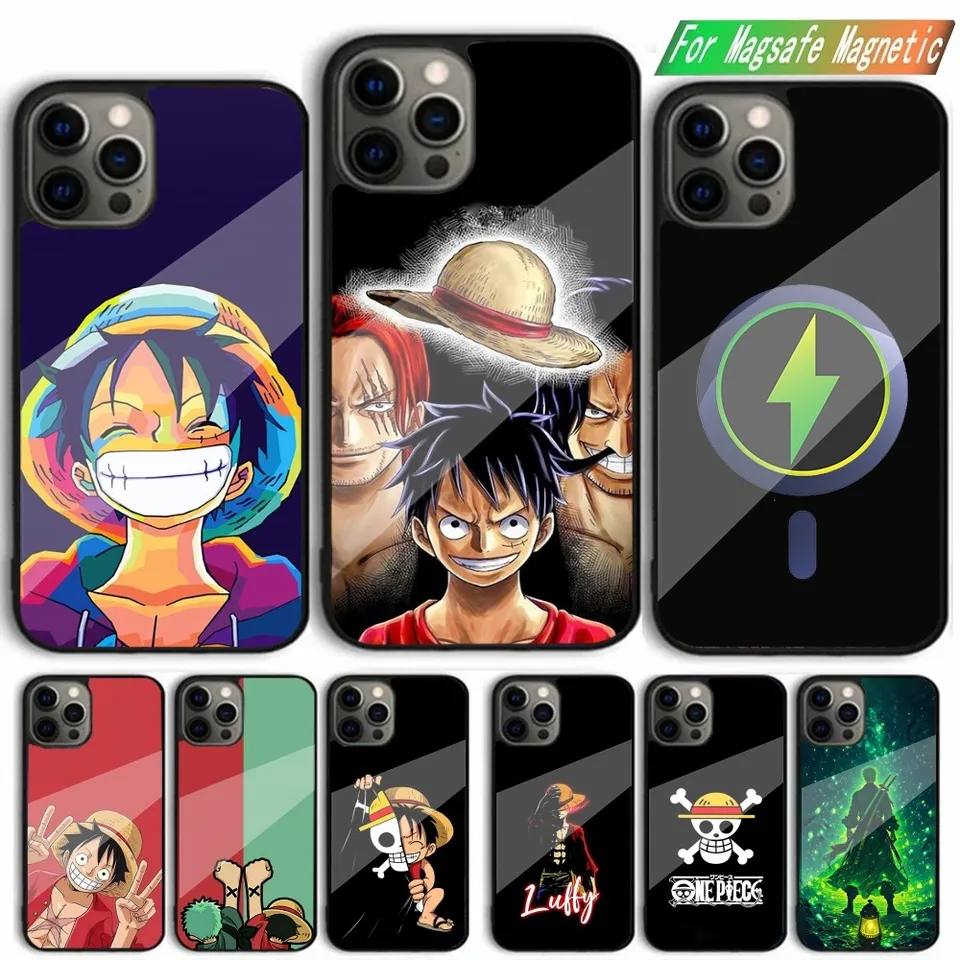 Anime O-One-Piece Pase Case pre iPhone 15,14,13,12,11, Plus, Pro, Max Mini Magsafe magnetické bezdrôtové nabíjanie