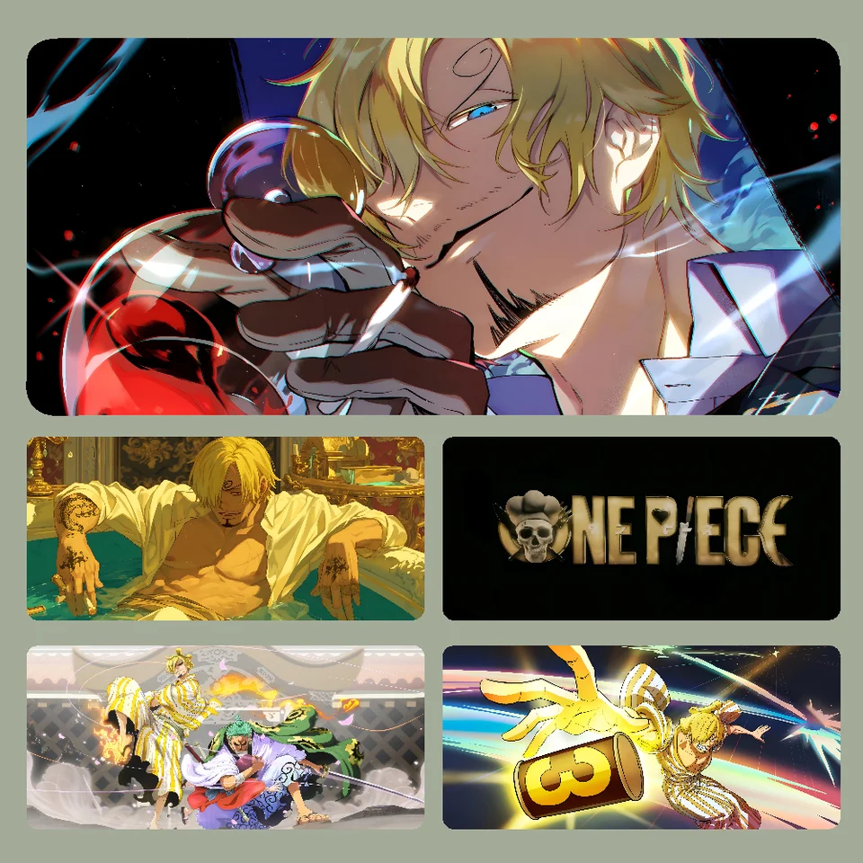 Anime O-One Piece Sanji MousePad Veľká herná podložka Mouse Lockedge Zhruba počítačová klávesnica stolová stola podložka