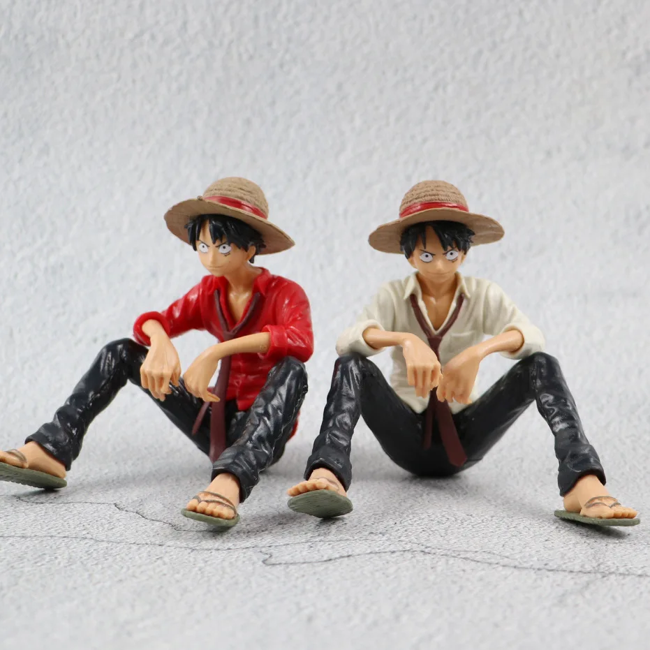 Anime One Piece Cartoon 9cm Luffy Sit Sat štýl figurínu PVC Model Action figúrka Hračky Zbierka dekorácie Doll Monkey D Luffy Darček