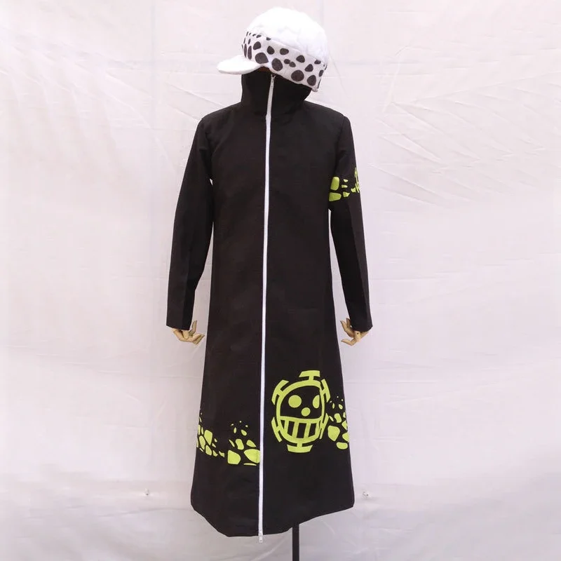 Anime One Piece Trafalgar Law Po 2 rokoch Cosplay Costume Coat Cloak Outerwear Hat Doprava zdarma JS5222