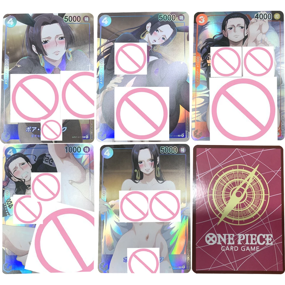 Anime opcg boa hancock sexy nahé kolekcie karty refrakčné farebné blesky nahá prsnatá krása Big Ass Card Otaku darčeky 63*88 mm