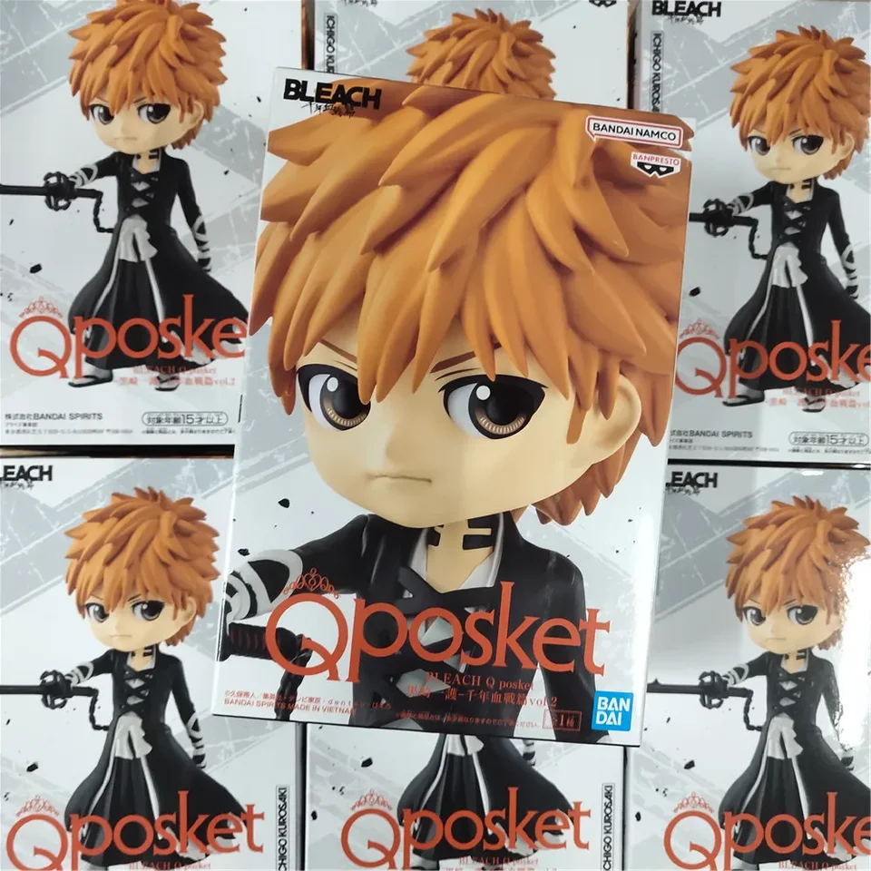 Anime Original Bandai Bleach Qposket Kurosaki Ichigo PVC Akčné figúrky Biele