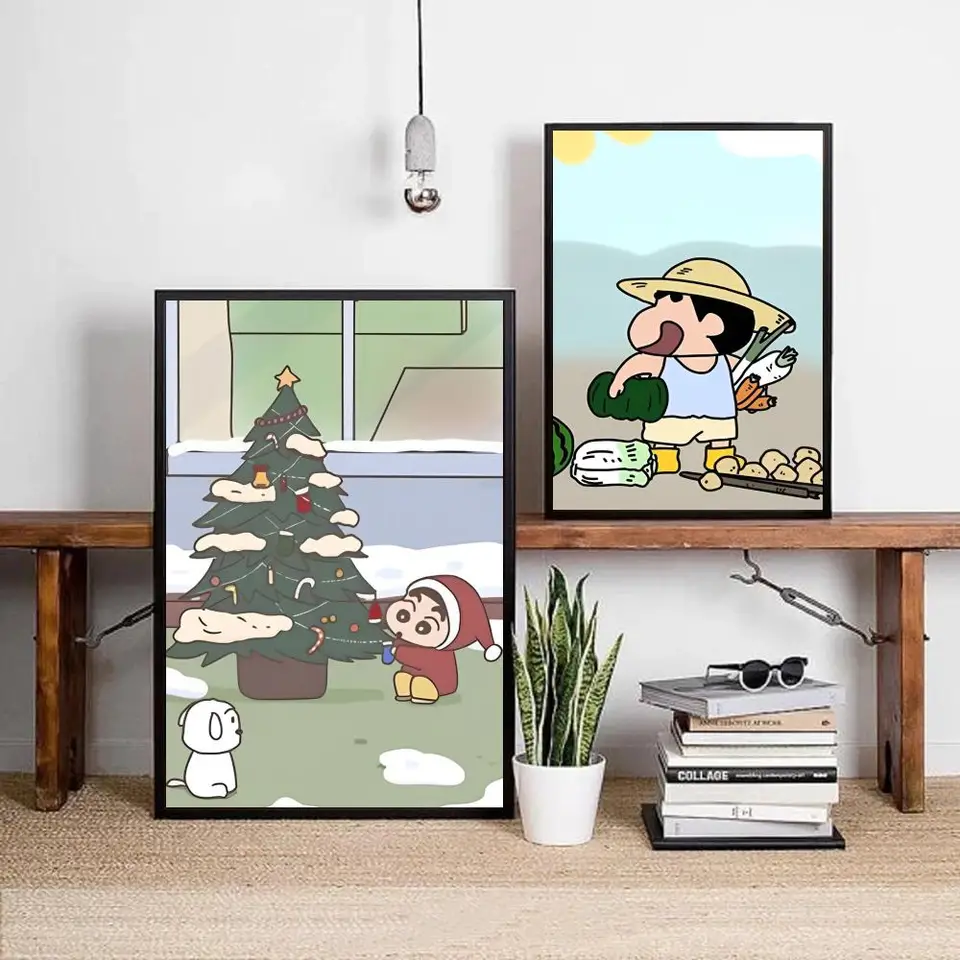 Anime pastelka shin-chan plagát plagát stena slepka spálňa lôžko dekorácia moderné umenie Indoor zavesenie maľba