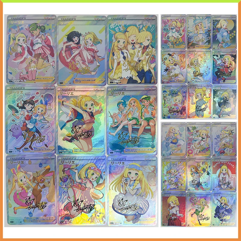 Anime Pokemon DIY ACG Lillie Selene Mallow Lusamine Gladion stolová hra pre lôžko zberateľné hračky na karty pre darček k narodeninám