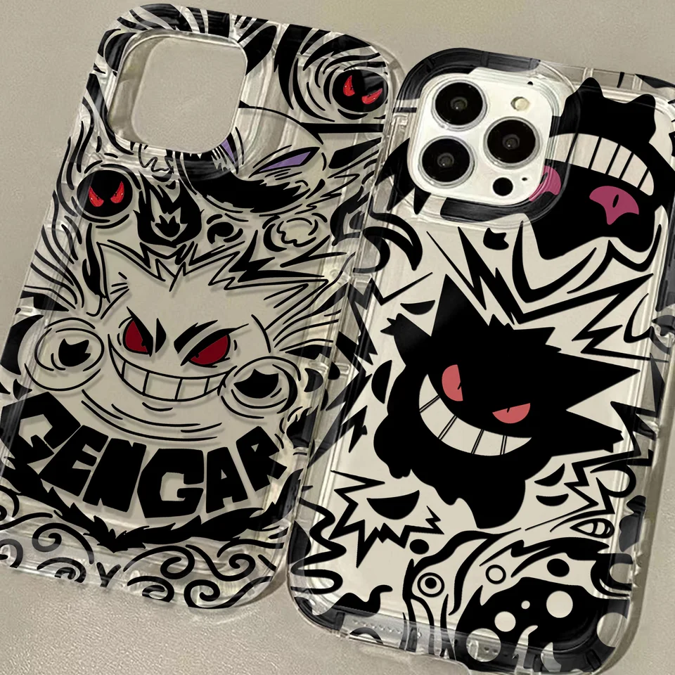 Anime Pokemons Gengar Clear Case pre Vivo S15 V20 V21 V23 V23E V25 V27 V27E V29 V40 5G Pro Airbag Airbag Shock odolný