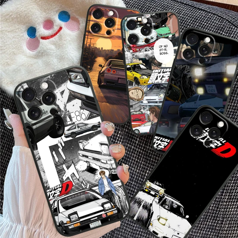 Anime počiatočné komiksové komiksy pre Apple iPhone 16 15 14 13 12 11 xs xr x pro max plus mini čierne fonda telefónové puzdro