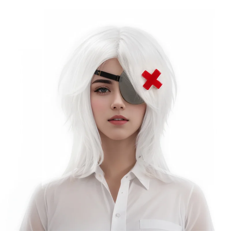 Anime príslušenstvo pre mužov a ženy Alastor Vaggie Cosplay očná maska ​​a klip Halloween Karneval doplnky