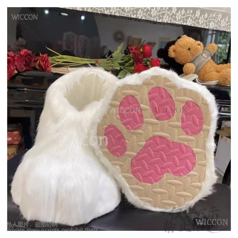 Anime pár chlpaté farby zvierací labky alebo dlane vlastné kreatívne roztomilé tigr lev líšky labky kawaii plyšový cosplay