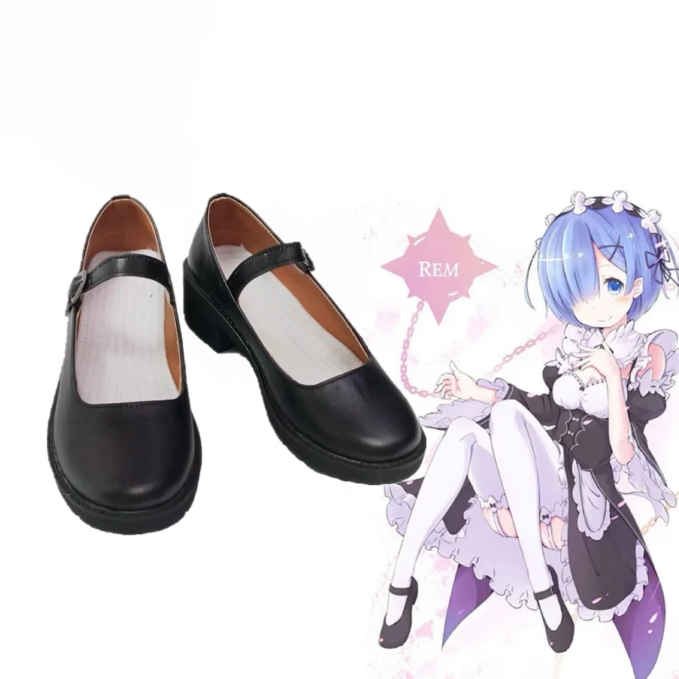Anime Re: Zero Rem Cosplay topánky komiks Anime Game Road Hra pre Con Halloween Cosplay kostýmové topánky