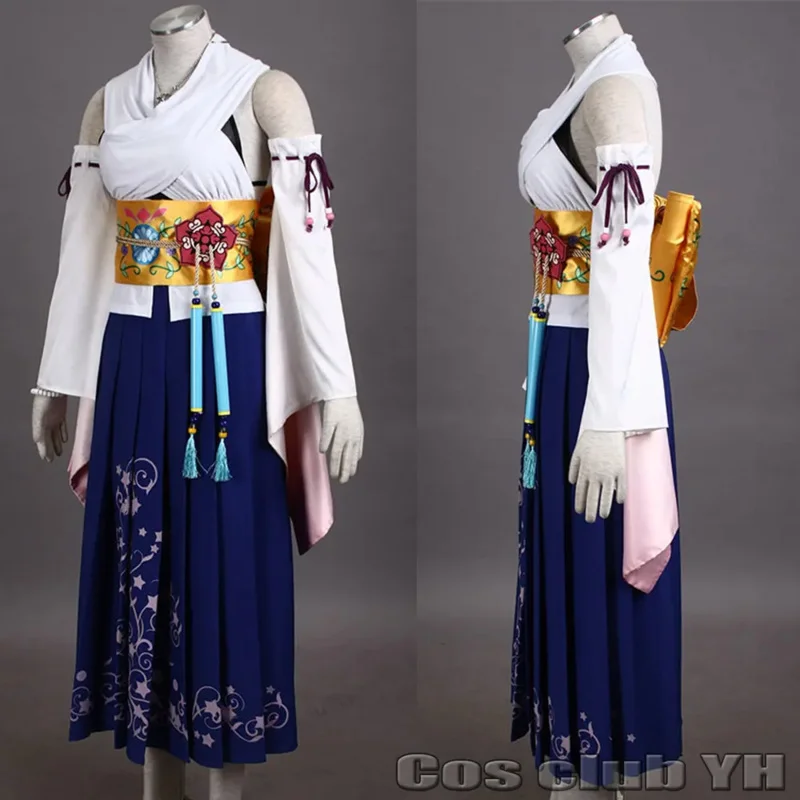 Anime role hra Yuna cos hra Final Fantasy x ffx yuna cosplay kostým, ktoré naštalujete, šaty náhrdelníkových doplnkov hračky halloween