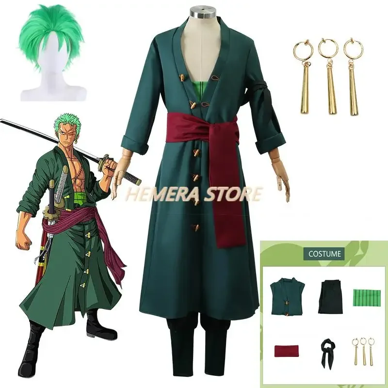 Anime Roronoa Zoro Cosplay kostýmy Halloween Cosplay Kimono Cosplay kostým Party Party Uniforma Carnival outfit Plné sada WX9105