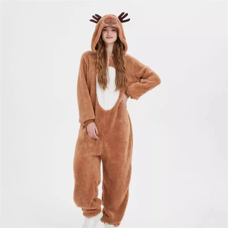 Anime roztomilé sobie kombinézy Novoročné deti Dospelí rodinná párty Cosplay flanel vianočný darček