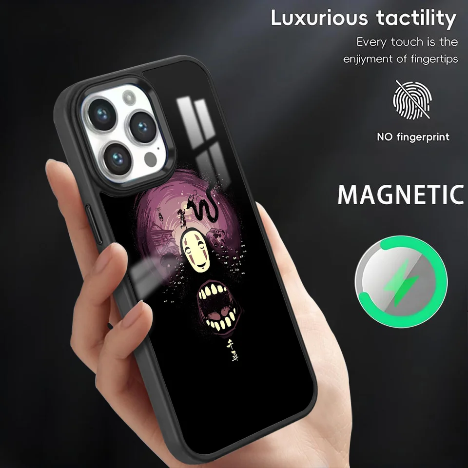 Anime S-Spirited A-Away Pase pre iPhone 16 15 14 13 12 11 Pro Max Plus Mini magnetic Magsafe Wireless Cover