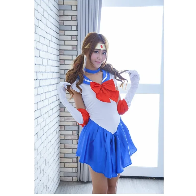 Anime Sailor Cosplay kostým Mesiac Tsukino Usagi Uniform Days Outfits Cosplay žltá parochňa Halloween karneval Party set d133