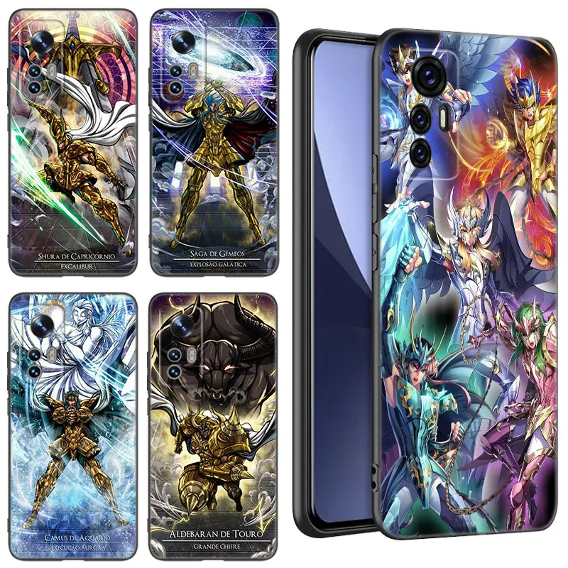 Anime Saint-Seiya čierny silikónový puzdro pre Xiaomi Mi 9 SE 8 10T 11 12 13 Lite 9T 11T 12S 12T 13T 14 PRO 5G NE 11i 12x