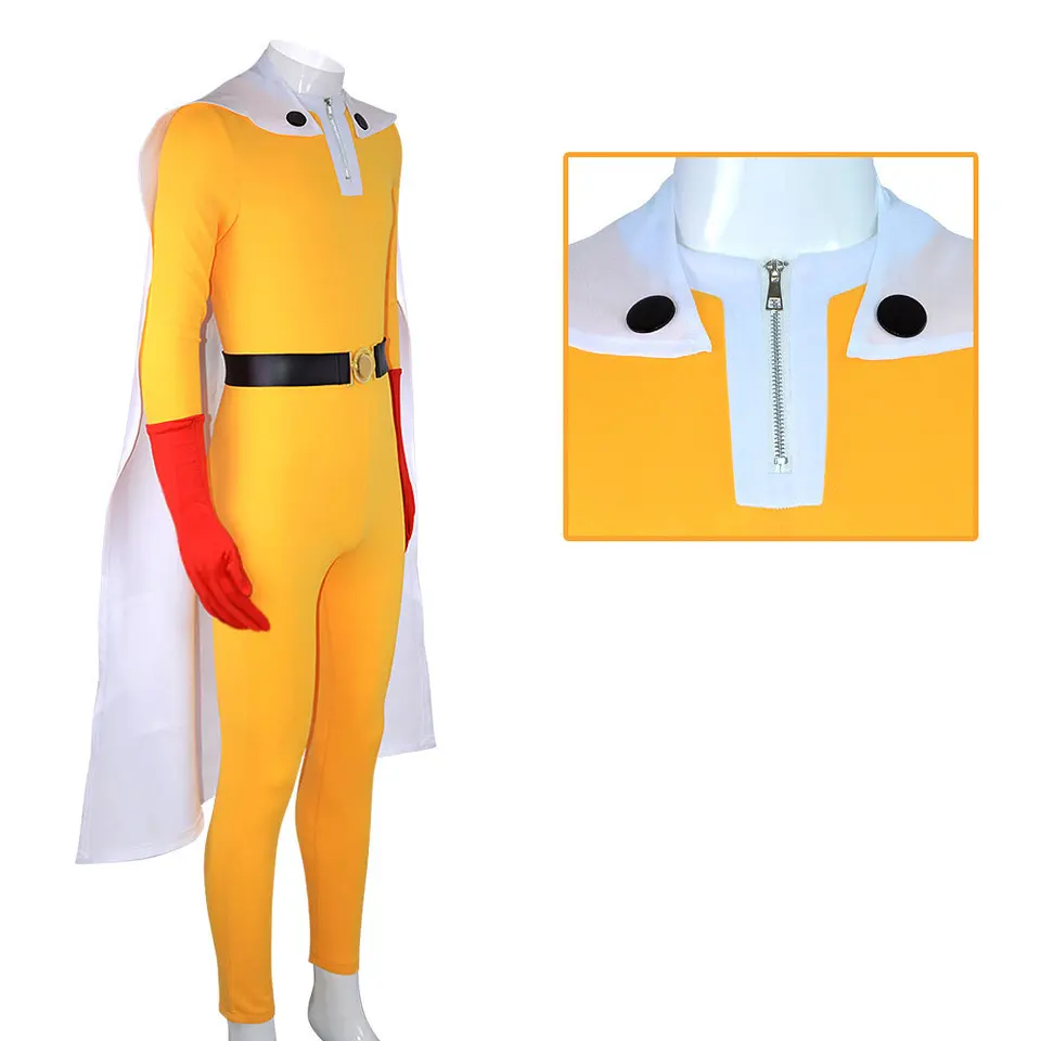 Anime Saitama Cosplay kostým Punch žltá kombinéza muž Halloween Carnival Cosplay Saitama Prispôsobené oblečenie