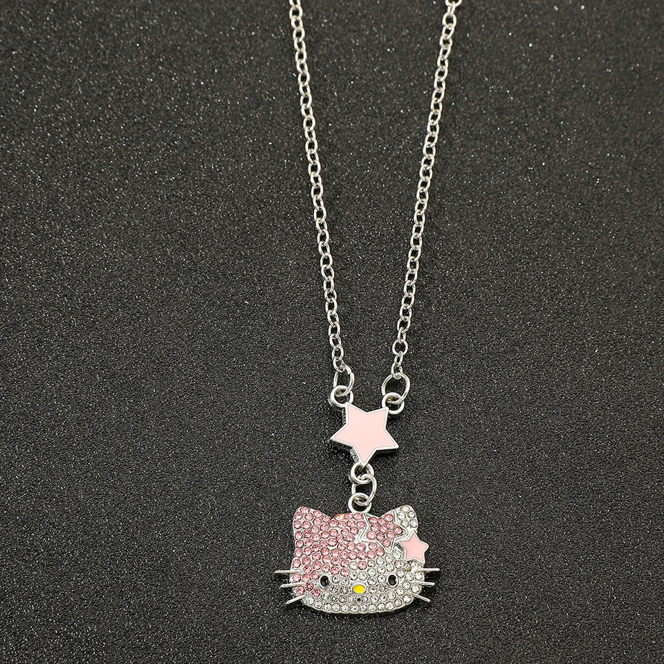 Anime Sanrio Hello Kitty Náhrdelník Roztomilý kreslený figúrka KT Cat Smienky