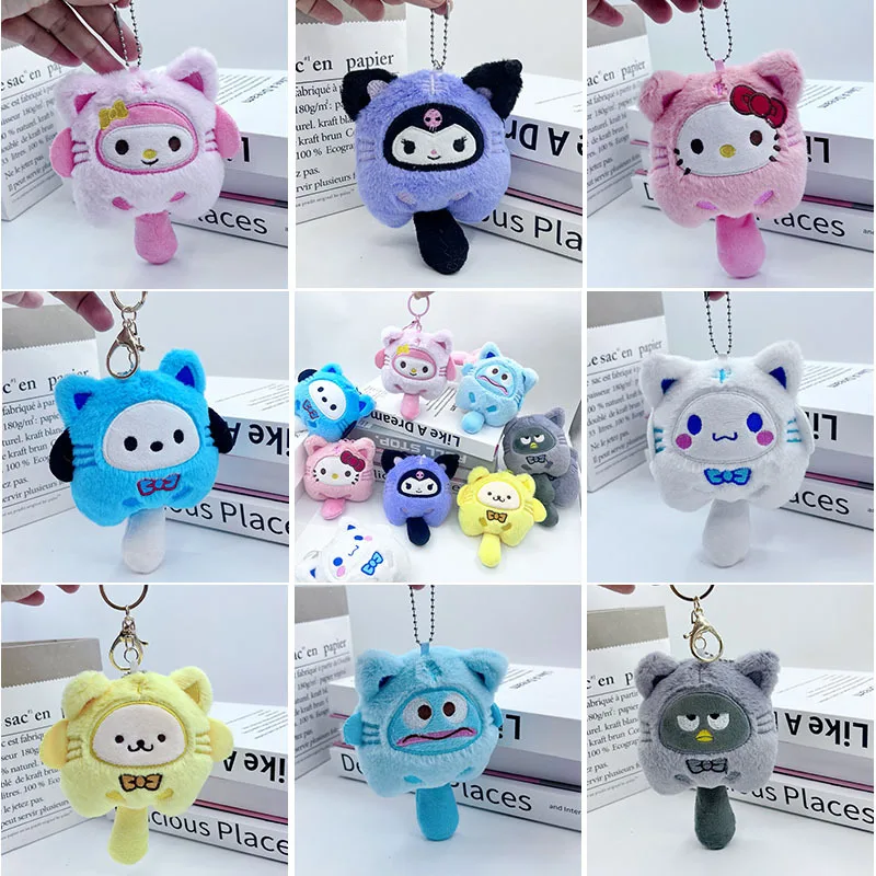 Anime Sanrio Kuromi plyš Plush Pendant Doll Cartoon Cutoon Hello Kitty plyšná bábika hračky melódií taška taška na keychain darčekové hračky
