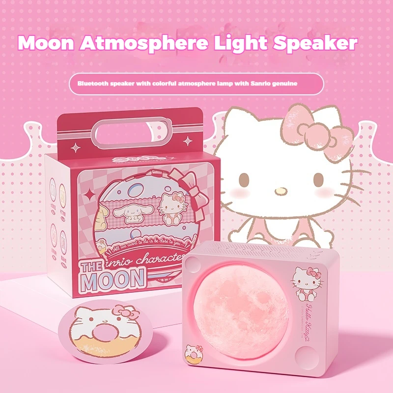 Anime Sanrio Pom pom purin Night Light Bluetooth Reproduktor Kawaii Kuromi Hellokitty Cinnamoroll Night Lamp Ornament Girls Darček