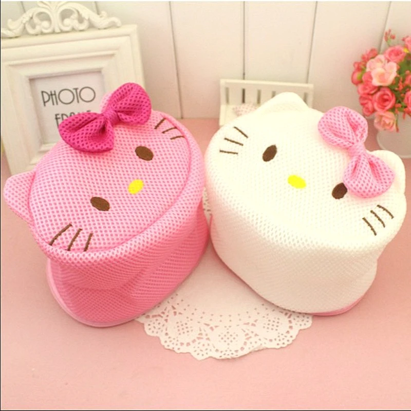 Anime sanrios mesh Práčovňa vrecko Hello Kittys Melody Melody Underwear Wash Bag Kawaii Wash Bag Cute Anti deformation Clech chránené tašky