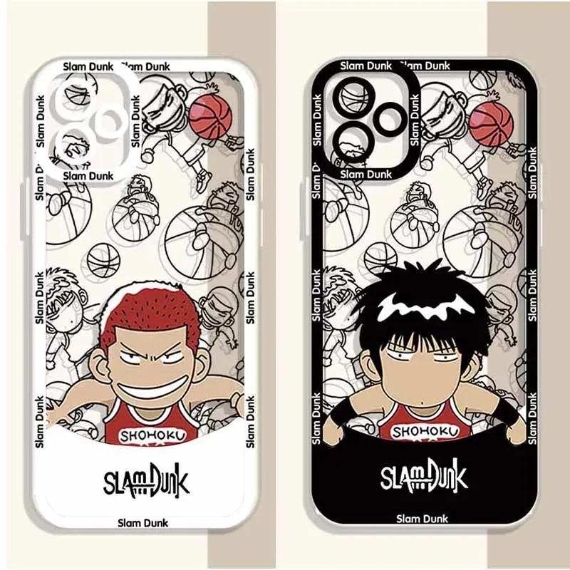 Anime Slam Dunk Clear Pase pre iPhone 15 14 Pro Max 13 12 Mini 11 Pro XR XS x 8 7 6 6s Plus SE 2020 Silikónový zadný kryt