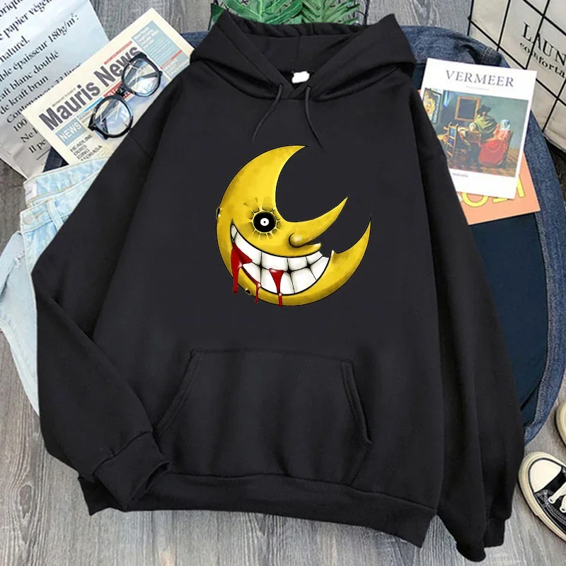 Anime Soul Eater Moon Mesiac Jarná/jeseň mikina manga čierni muži/ženy Klzy Kid the Death Tops Graphic harajuku oblečenie