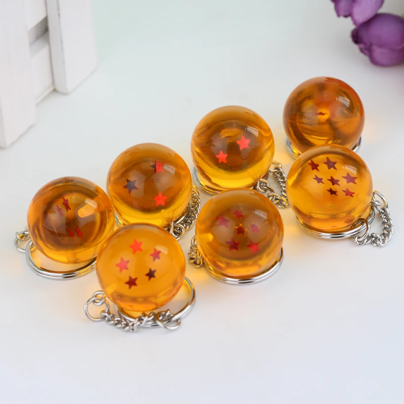 Anime séria 1-7 hviezdy loptičky s kľúčovými korálkami Kľúčové reťazce pre ženy Men muž Keyring šperky cosplay prop