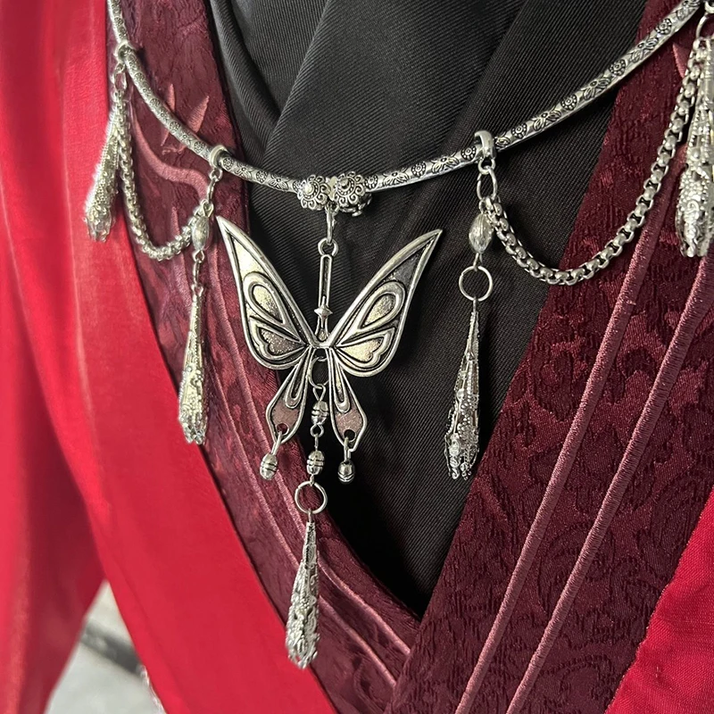 Anime Tian Guan Ci Fu Fu Heaven's Požehnanie Hua Cheng Cosplay Náhrdelník Choker Choker Reťaz reťaz motýľa prívesok šperky