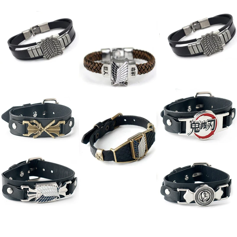 Anime Titan Charm Leather Náramok cosplay cosplay unisex náramky náramky náramok náramok náramok náramok