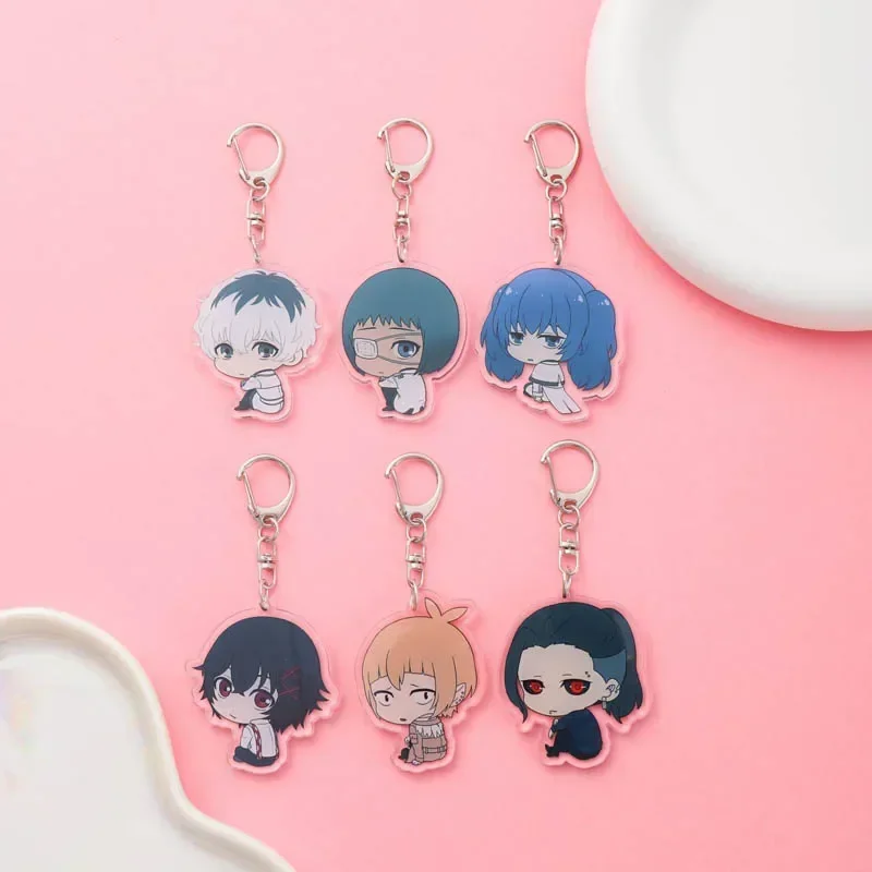 Anime Tokio Ghoul Acryl Acryl Keychain Accessary Cartoon Funny Bag Prívesok roztomilý kreatívny taška kúzlo