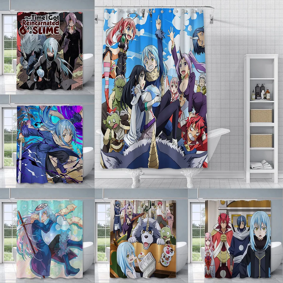 Anime v tom čase som dostal reinkarnovanú sprchovú oponu vodotesnú polyesterovú tkaninu záclony domáce kúpeľňové závesy s háčikom