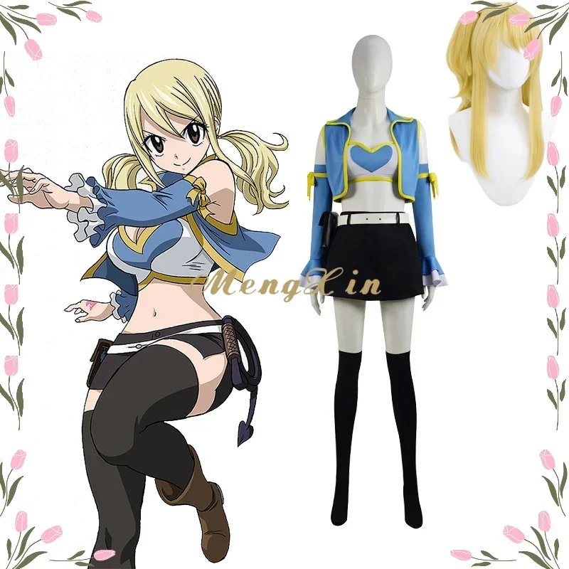 Anime víla chvost Lucy Heartfilia Cosplay kostýmy dievčatá Sailor School Uniforma sukňa oblečenie halloween párty oblečenie oblečenia