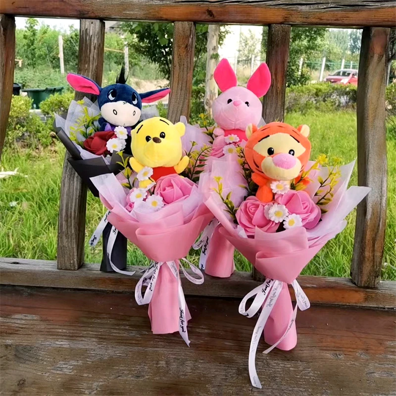 Anime winnie the Pooh medveď plyšový kytica roztomilý karikatúra tiger prasiatka hračky hračky pre deti narodeniny vianočné večierky darček