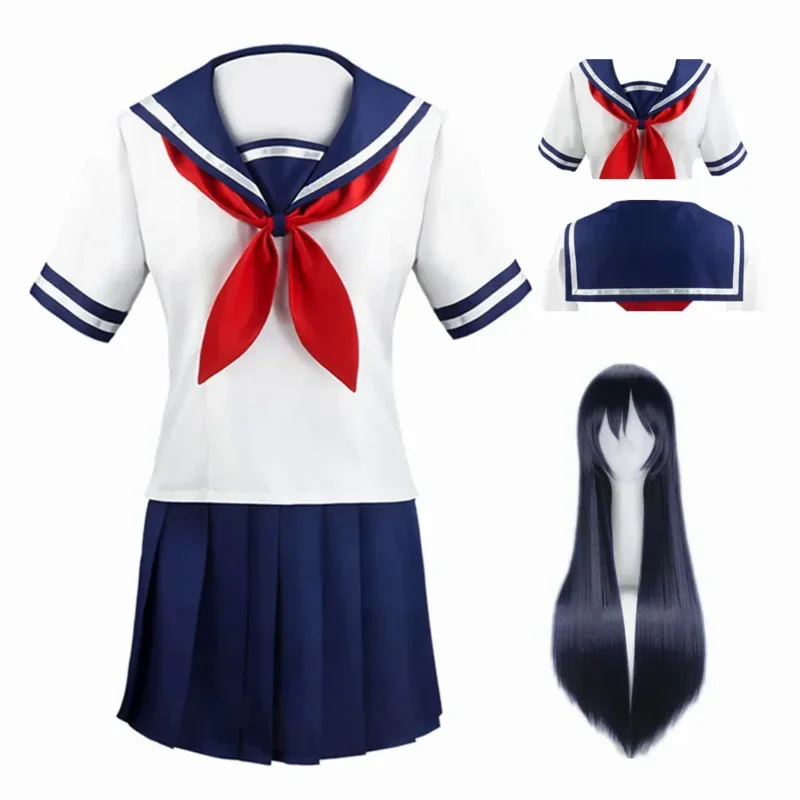 Anime Yandere Simulator Ayano Aishi Cosplay kostýmy dievčenské škola JK Uniforma Dámske šaty plné súpravy
