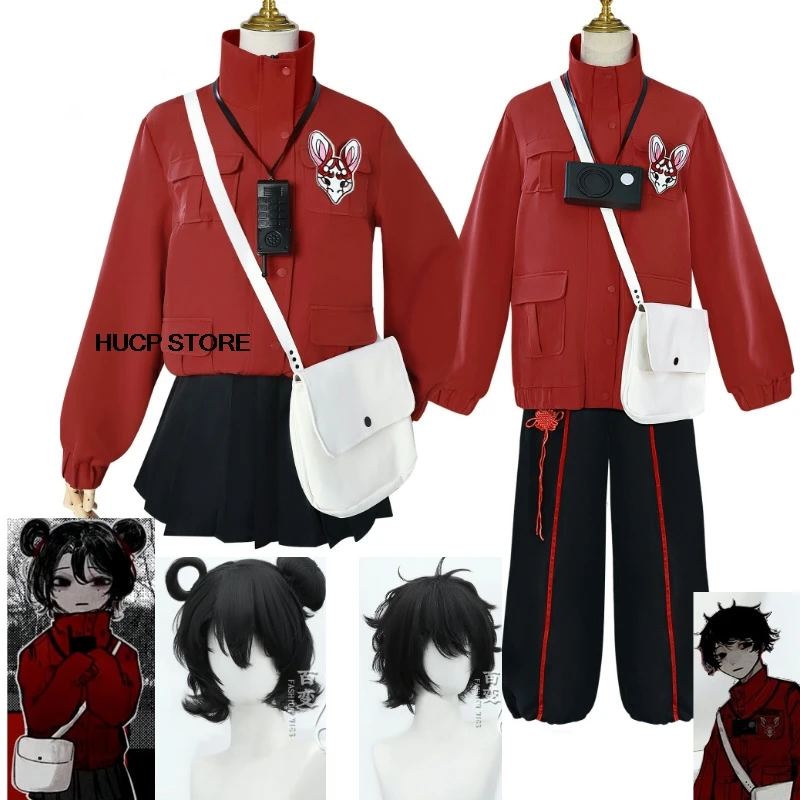 Anime Yu-ting Cosplay kostýmy hry hlava sedem príbehov cos 40 cm parochňa s červeným športovým oblekom Men Dámske oblečenie anime párty uniforma