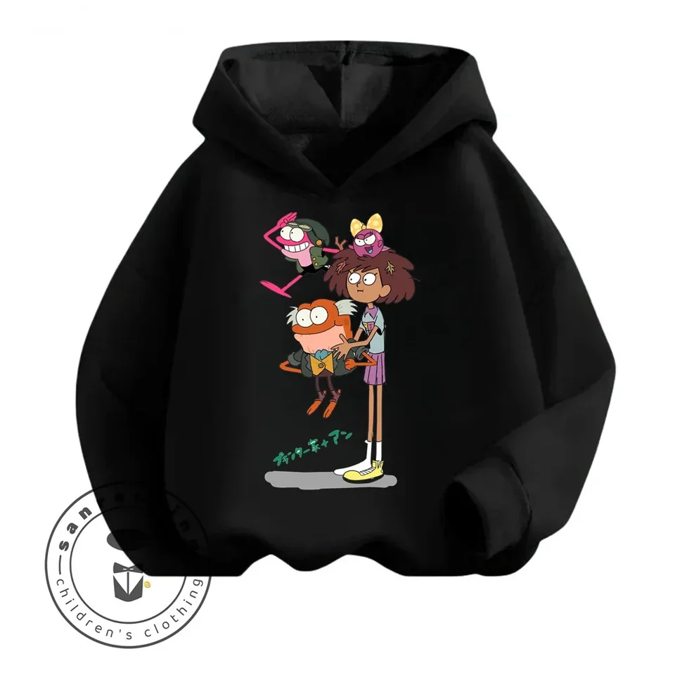 Animácia Amfibia Kawaii Pohodlná mikina s dlhým rukávom pre deti na jar a jesennom štýle inšpirovaná kreslenými výtlačkami