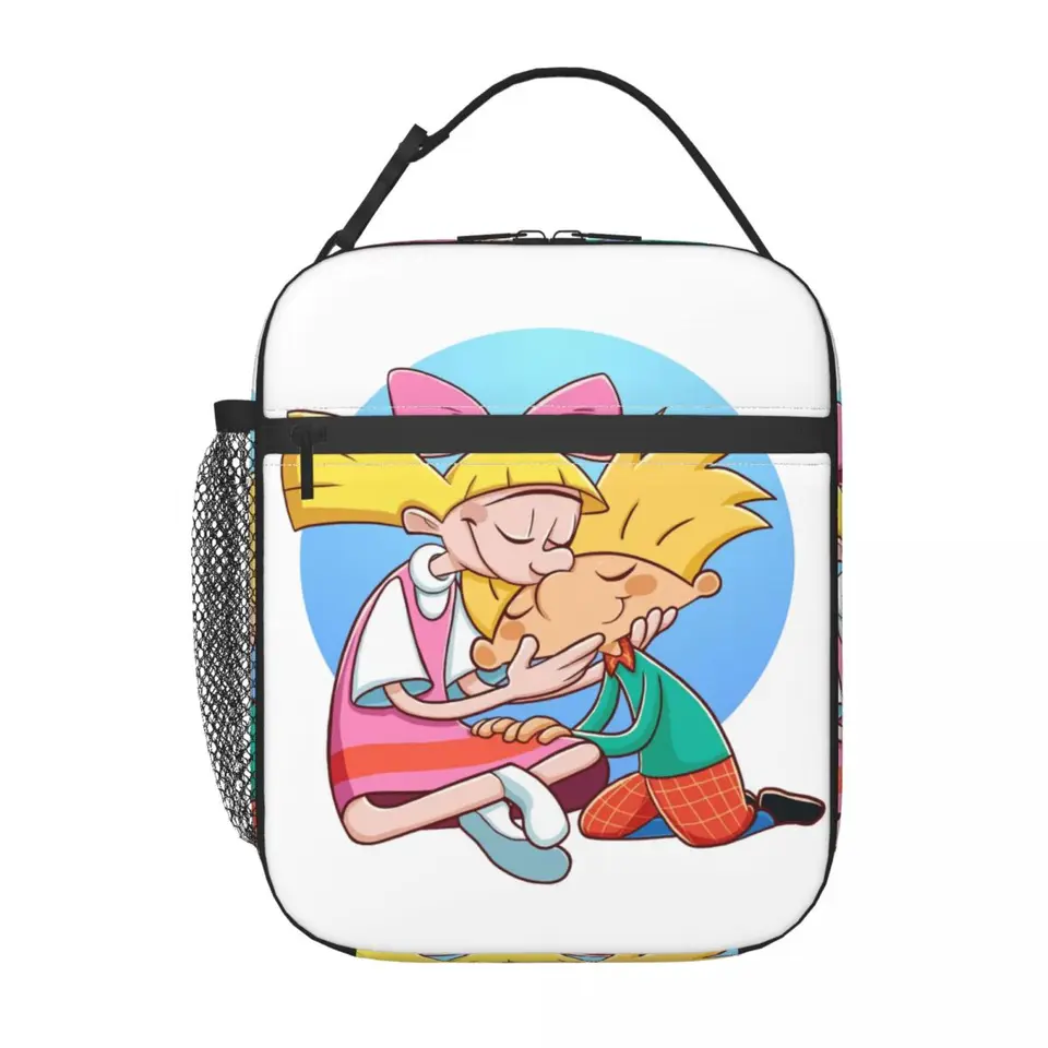 Animácia Helga Pataki Animácia Hey Arnold Izolované obedové tašky pre ženy prenosné chladič tepelné jedlo obedové boxy pracovné školy cestovanie