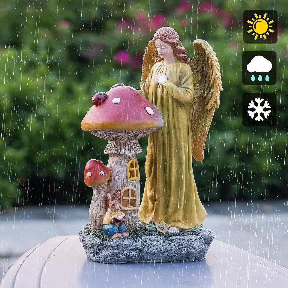 Anjelské huby socha darček živici figúrky dekorácie krajinné ozdoby pre balkón záhradné nádvorie mikro krajiny kvetiny
